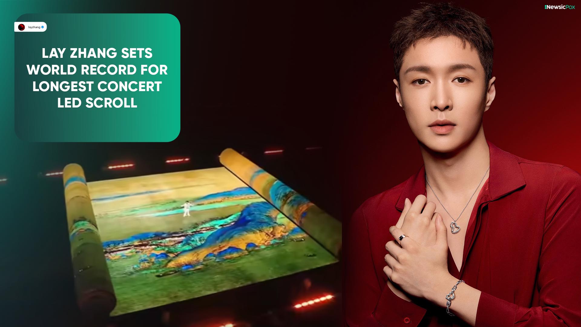 Lay Zhang Sets Guinness World Record with 110-Metre LED Scroll at Beijing Solo Concert
